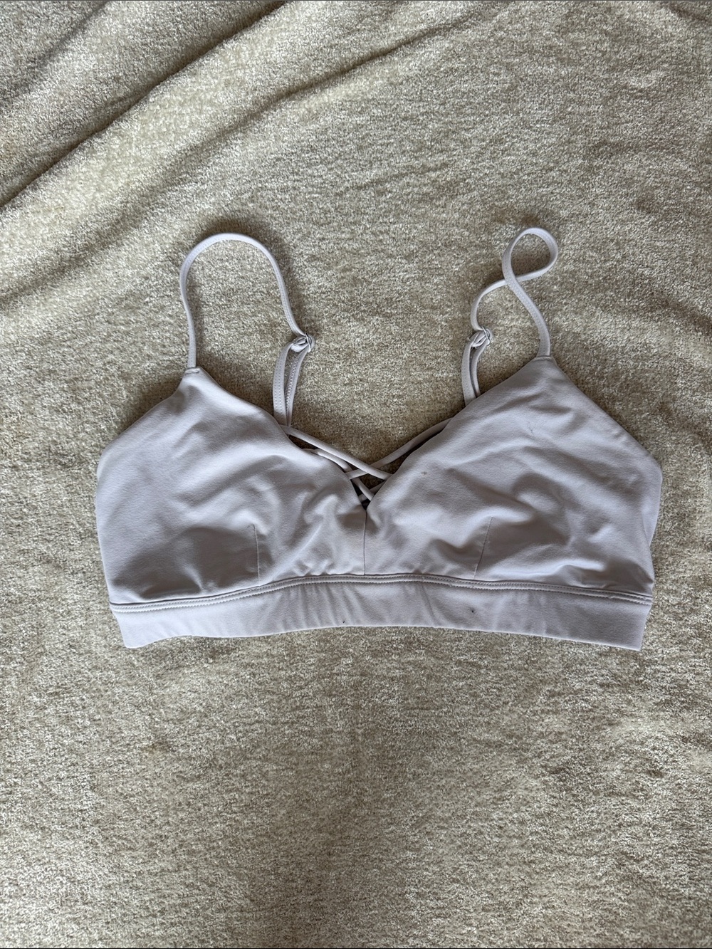 ALO Yoga Light Gray Wireless Bralette with Crisscross Front - Picture 1 of 3